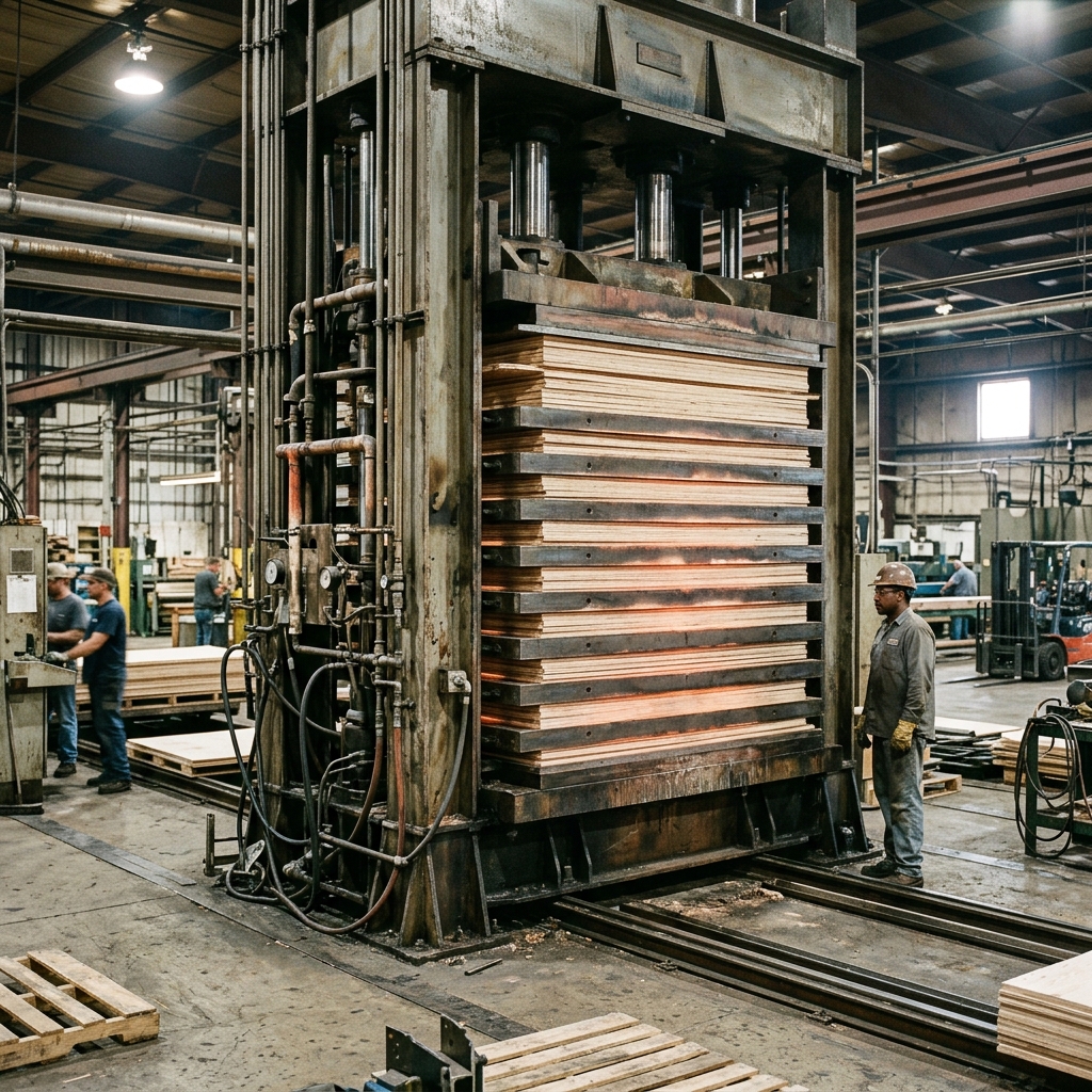 Multi-daylight hydraulic hot press machine with stacked heating platens